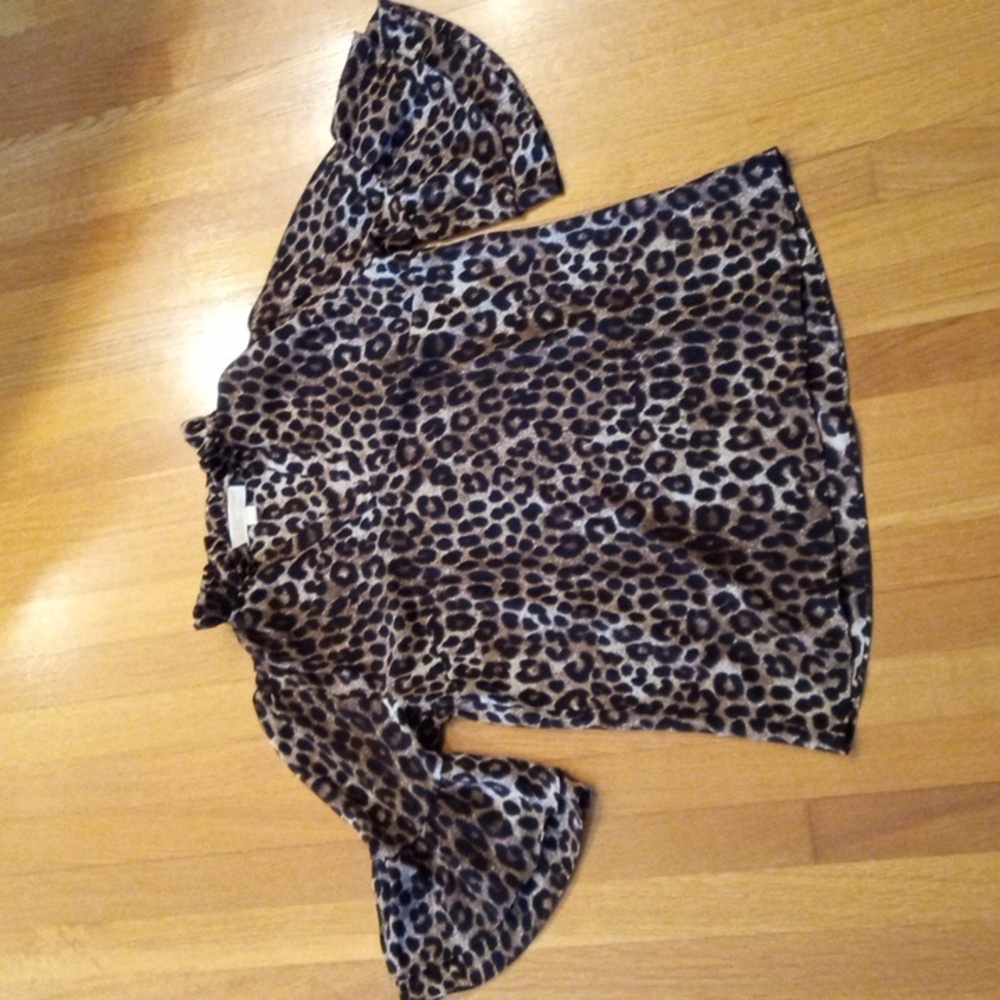 Michael by Michael Kors Animal Leopard Print Womens Top Small